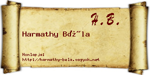 Harmathy Béla névjegykártya